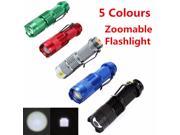5 Colors CREE Q5 2000 Lumens Aluminum alloy Cree led Torch Zoomable Cree Waterproof LED Flashlight Torch Light