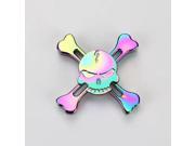 CT-toys Colorful rainbow Skull head Fidget Spinner Torqbar Brass Hand Spinner Tri-spinner For Adult Gifts To Reduce Pressure Fidget Spinner Top Gift