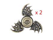 CT-toys 2pcs/lot Tri Hand Spinner Fidget, Dragon Wings and Eye EDC Toy Spinning Anxiety Stress Relief For Children Adults ADD ADHD Crusader Design Alloy Materia