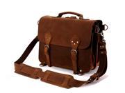 LederMann Two Compartment Leather Briefcase Backpack Messenger Bag Satchel Attache