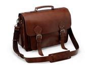 Press Lock Leather Briefcase Messenger Bag Attache Satchel
