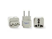 Ceptics Type C Grounded Universal Plug Adapter for Europe 3 Pack