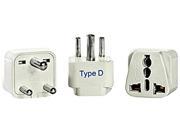 Ceptics Type D Grounded Universal Plug Adapter Converter for India Pack of 3