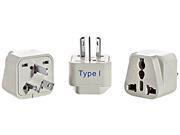 Ceptics Type I Grounded Universal Plug Adapter Converter for AUS CHN Pack of 3