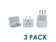 Ceptics USA to Brazil Travel Adapter Plug Type N 3 Pack Dual Inputs Ultra Compact