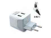Ceptics USA to Most of Europe Travel Adapter Plug With Dual USB Type C Ultra Compact