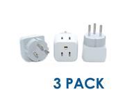 Ceptics USA to Israel Palestine Travel Adapter Plug Type H 3 Pack Dual Inputs Ultra Compact