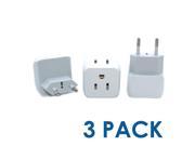 Ceptics USA to Most of Europe Travel Adapter Plug Type C 3 Pack Dual Inputs Ultra Compact