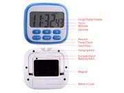 Digital Kitchen Timer 2 in 1 Large LCD Timer Magnetic Clock Electric Timer for Sports Gym Cooking Nursing Blue