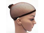 Weaving Stretchable hair Net Mesh Fishnet Elastic Snood Cap Black 2pcs