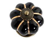 1pcs Vintage Pumpkin Style Ceramic Pull Handles Cabinet Door Cupboard Drawer Knobs Black