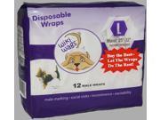 Wiki Wags® Male Dog Disposable Diaper Wraps Size Large Pack