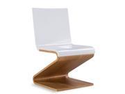 Z shape Zig Zag Dining Chair White
