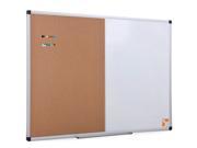 36 x 24 Inch Magnetic Dry Erase Cork Combo Whiteboard Corkboard with Aluminum Frame 10 Colorful Push Pins Marker Tray