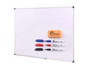 Melamine Dry Erase Board 48 x 32 Inch Aluminum Framed Whiteboard with Detachable Marker Tray