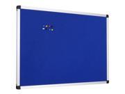 Large Blue Bulletin Board 36 x 24 in Aluminum Framed Wall Mounted Fabric Message Notice Board for Home Office School