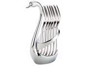 Silver Swan Pedestal Stainless Steel Fruit Fork With 8 Forks