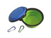 Green and Blue 2 Pack Collapsible Silicone Dog Bowl Food Grade 100% BPA Free and Leadfree