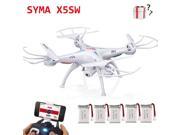 Vipwind SYMA X5SW Radio Control Helicopter Drone RC Quadcopter With Wifi FPV Camera And 4 PCS Extra Battery