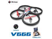 Vipwind WLtoys V666 5.8G FPV 6 Axis RC Quadcopter LED Drone With HD Camera Monitor RTF