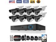 TECBOX AHD DVR 8 Channel Security Camera System with 8 HD 720P Outdoor Indoor CCTV Cameras 1.3MP Remote View Motion Detection IR CUT 1TB Hard Drive Pre installe
