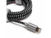 Tera Grand Lightning to USB Braided Cable with Aluminum Housing 4 Ft in Black White APL WI056 BKWH
