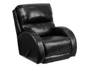 Contemporary Ty Black Leather Rocker Recliner