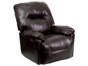 Contemporary Bentley Brown Bonded Leather Chaise Rocker Recliner By Flash Furniture