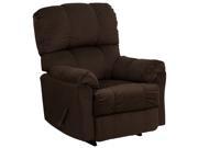 Contemporary Top Hat Chocolate Micro Fiber Rocker Recliner By Flash Furniture