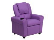 Contemporary Lavender Vinyl Kids Recliner with Cup Holder and Headrest [DG ULT KID LAV GG]