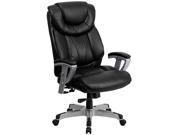 HERCULES Series 400 lb. Capacity Big Tall Black Leather Office Chair with Arms GO 1534 BK LEA GG