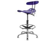 Flash Furniture Vibrant Violet and Chrome Drafting Stool with Tractor Seat [LF 215 VIOLET GG]