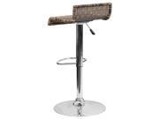 Contemporary Wicker Adjustable Height Barstool with Chrome Base