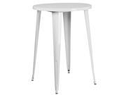 30 Round White Metal Indoor Outdoor Bar Height Table