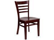 HERCULES Series Mahogany Finished Ladder Back Wooden Restaurant Chair