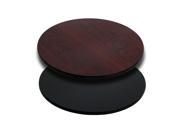 30 Round Table Top with Black or Mahogany Reversible Laminate Top