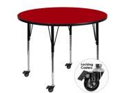 Flash Furniture Activity Table XU A42 RND RED T A CAS GG