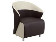 Flash Furniture Dark Brown Leather Reception Chair With Beige Detailing [ZB 8 GG]