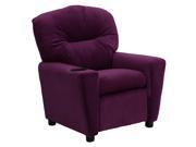 Flash Furniture Contemporary Purple Microfiber Kids Recliner with Cup Holder [BT 7950 KID MIC PUR GG]