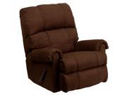 Flash Furniture Contemporary Flat suede Chocolate Microfiber Comfort Chaise Rocker Recliner Armchair