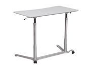 Flash Furniture Sit Down Stand Up Light Gray Computer Desk with 37.5 W Top Adjustable Range 29 40.75