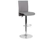 Contemporary Gray Vinyl Adjustable Height Barstool with Chrome Base Contemporary Gray Vinyl Adjustable Height Barstool with Chrome Base