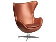 Flash Furniture Copper Leather Egg Chair with Tilt Lock Mechanism