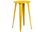 24 Round Yellow Metal Indoor Outdoor Bar Height Table