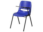 Blue Ergonomic Shell Chair with Left Handed Flip Up Tablet Arm