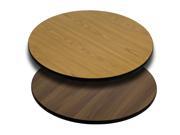 42 Round Table Top with Natural or Walnut Reversible Laminate Top