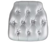 Hard Silver Tufted Vinyl Chiavari Chair Cushion