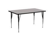 Flash Furniture 24 W x 60 L Rectangular Activity Table with 1.25 Thick High Pressure Grey Laminate Top and Standard Height Adjustable Legs [XU A2460 REC GY