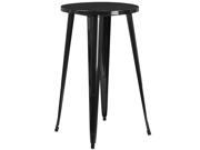 24 Round Black Metal Indoor Outdoor Bar Height Table