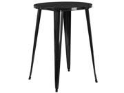 30 Round Black Metal Indoor Outdoor Bar Height Table